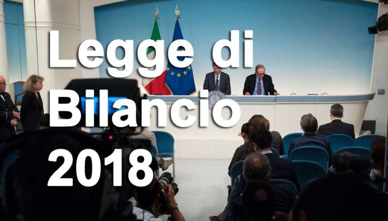 Legge di bilancio 2018 Legge di bilancio 2018